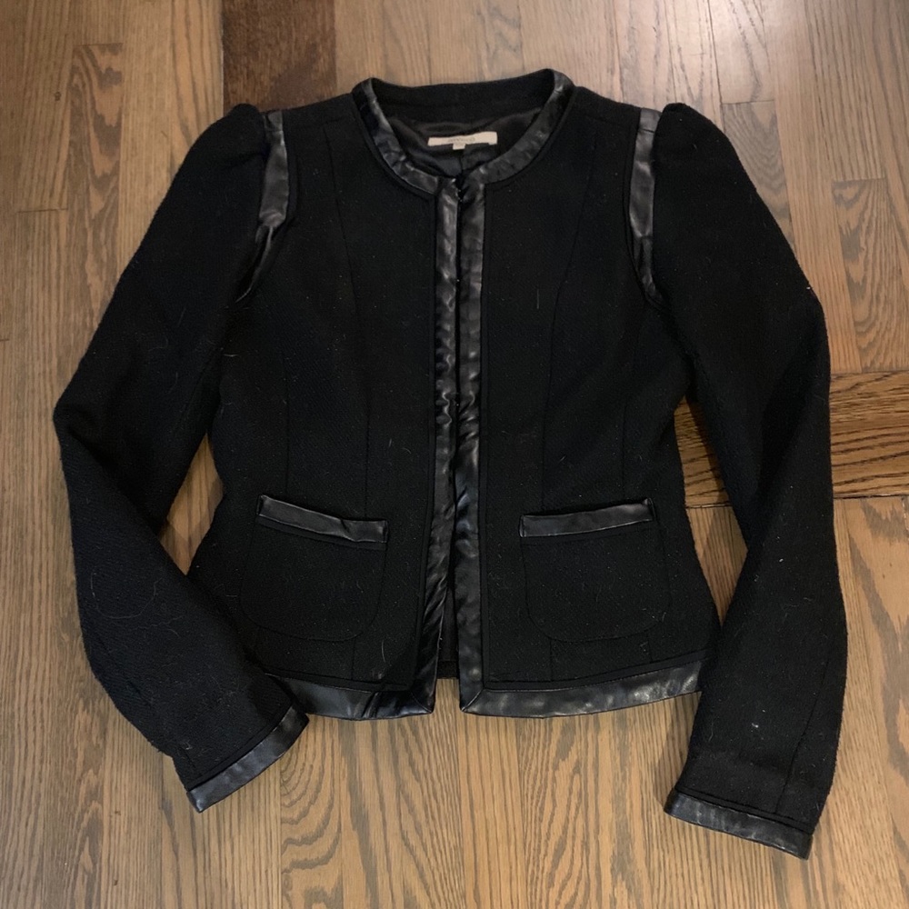 RW&Co black blazer with leather lining